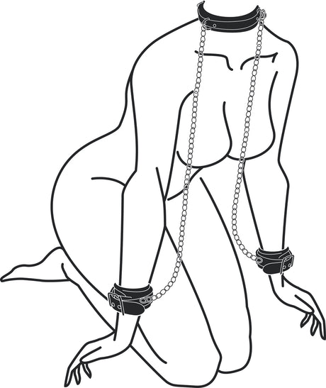 EasyToys Leather Collar with Handcuffs