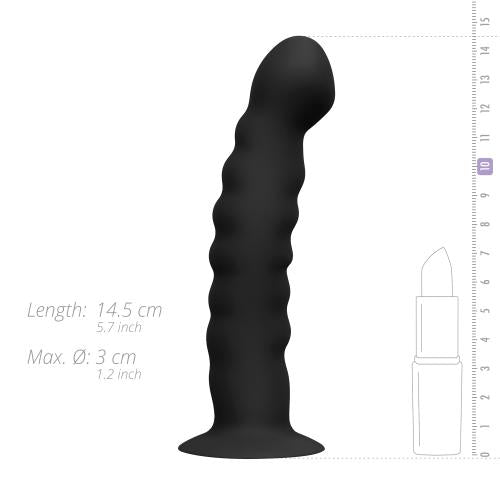 EasyToys Fetish Silicone Strap On Bended Black 5.7 Inch