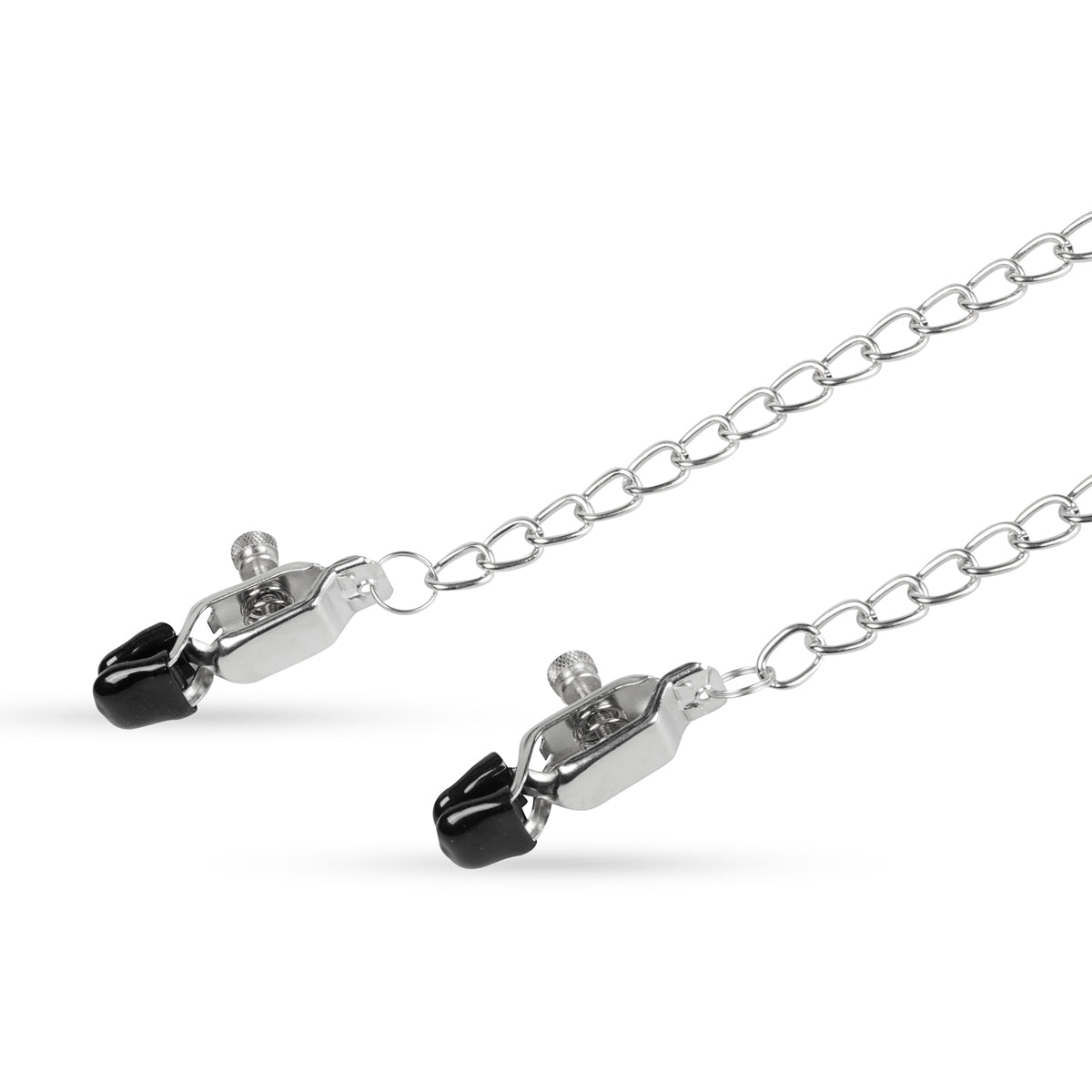 EasyToys Big Nipple Clamps with Chain Silver