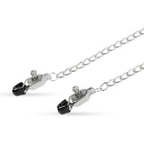 EasyToys Big Nipple Clamps with Chain Silver