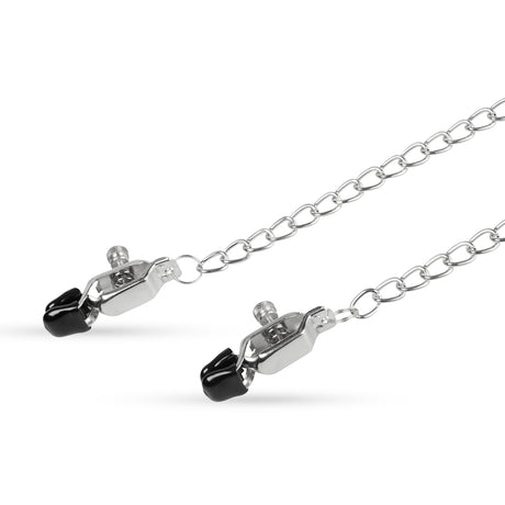 EasyToys Big Nipple Clamps with Chain Silver