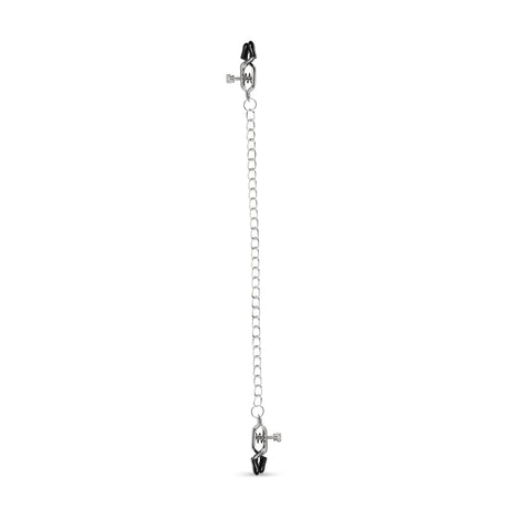 EasyToys Big Nipple Clamps with Chain Silver