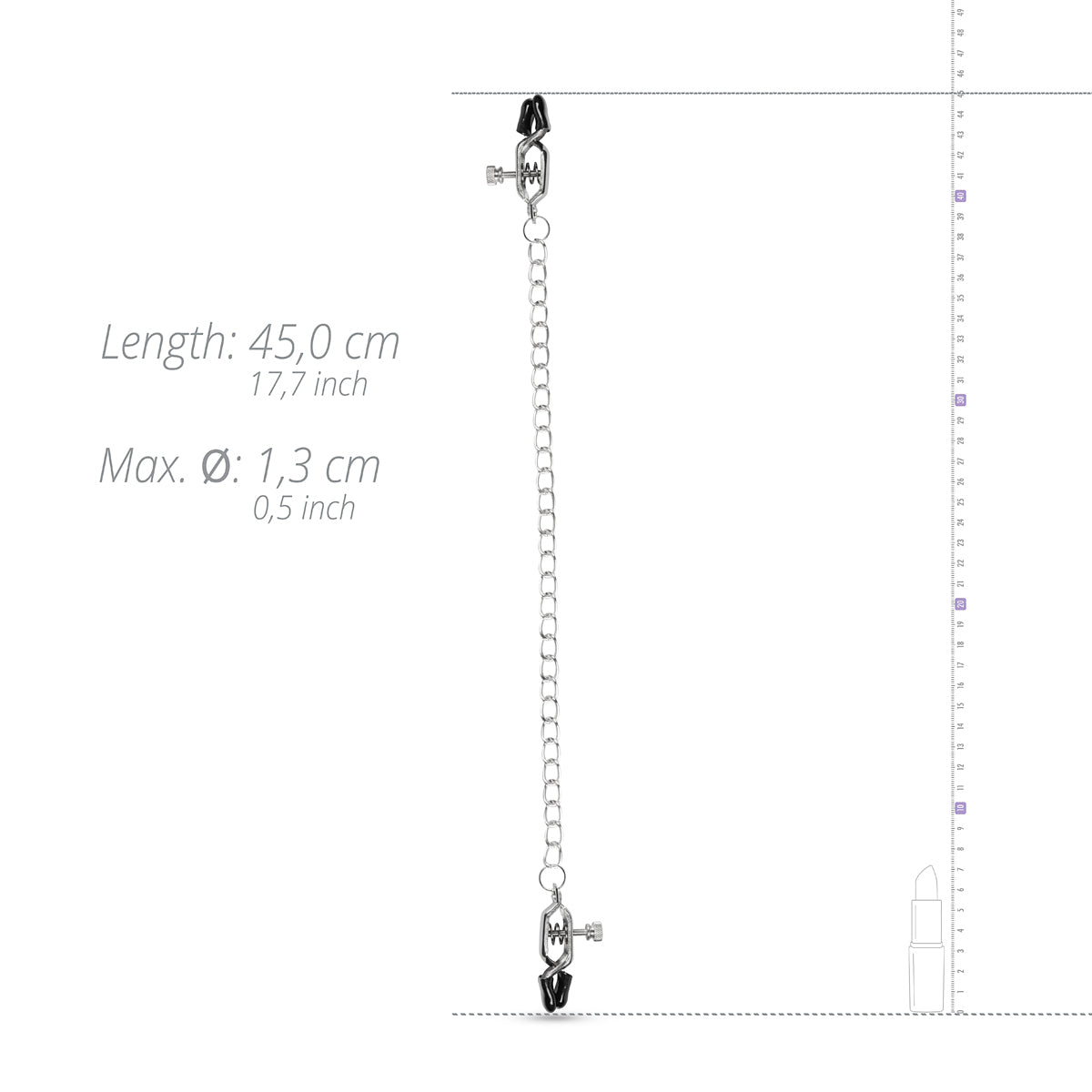 EasyToys Big Nipple Clamps with Chain Silver