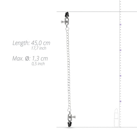 EasyToys Big Nipple Clamps with Chain Silver