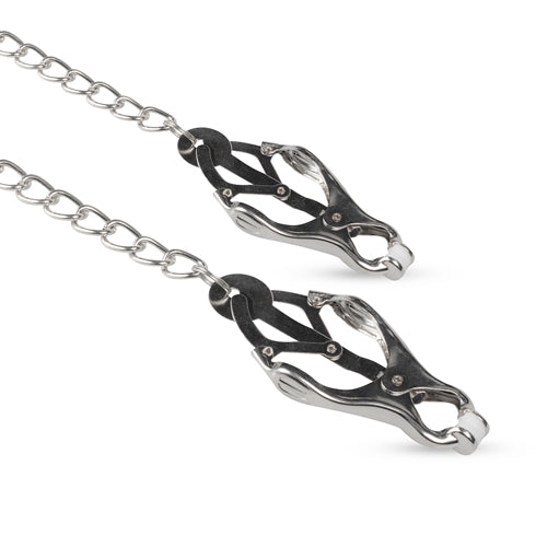 EasyToys Japanese Clover Clamps with Chain Silver
