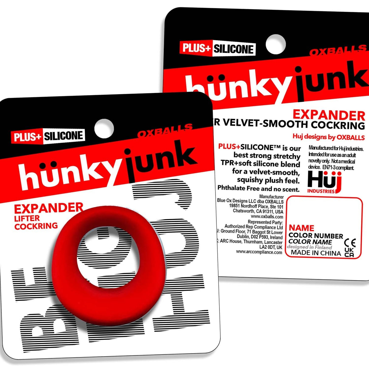 Hunkyjunk Expander Cockring Red Velvet