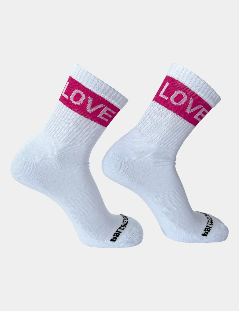 Barcode Berlin Fetish Half Socks Love White Pink