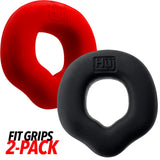 Hunkyjunk Fit Grips 2 Pack Cockrings Black Red