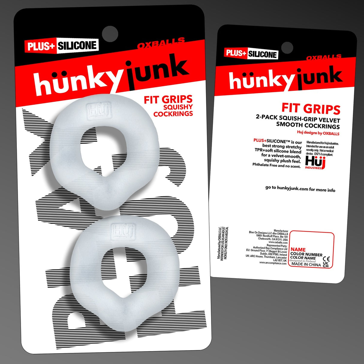Hunkyjunk Fit Grips 2 Pack Cockrings Clear