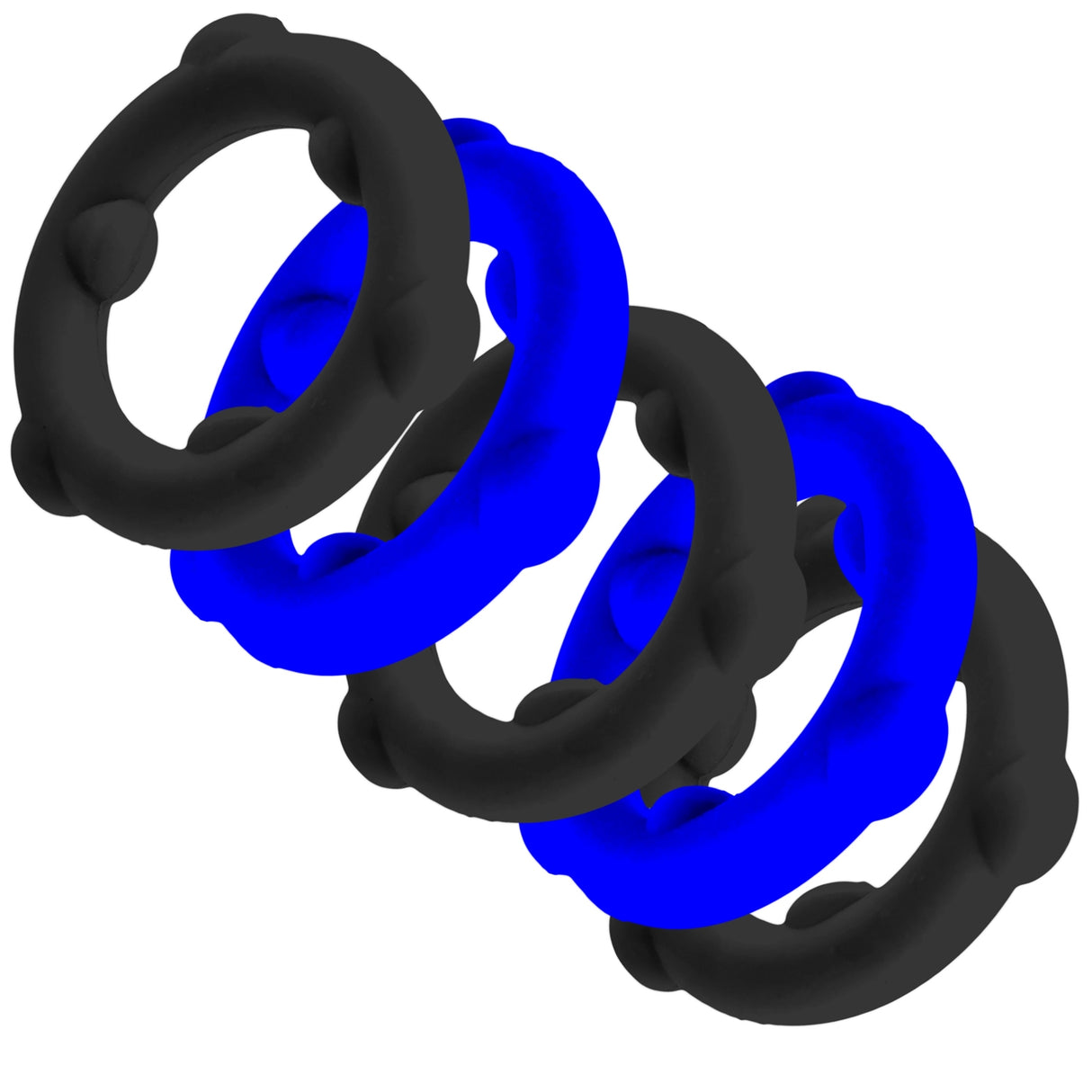 Oxballs Gearheads Cock Rings 5 Pack Blue Black