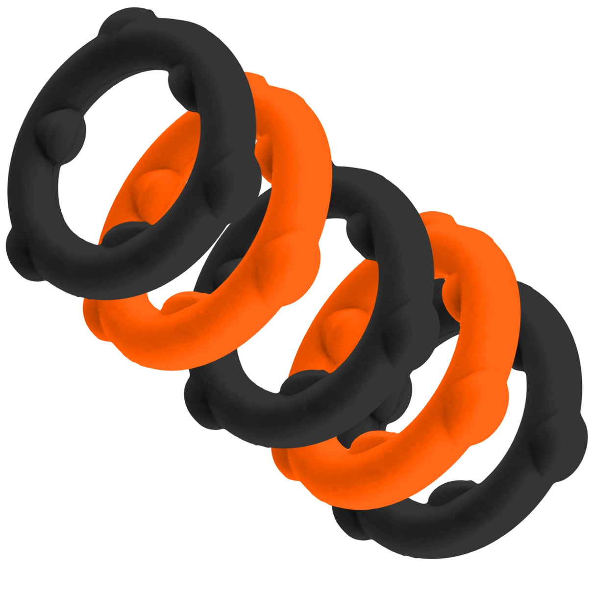 Oxballs Gearheads Cock Rings 5 Pack Orange Black