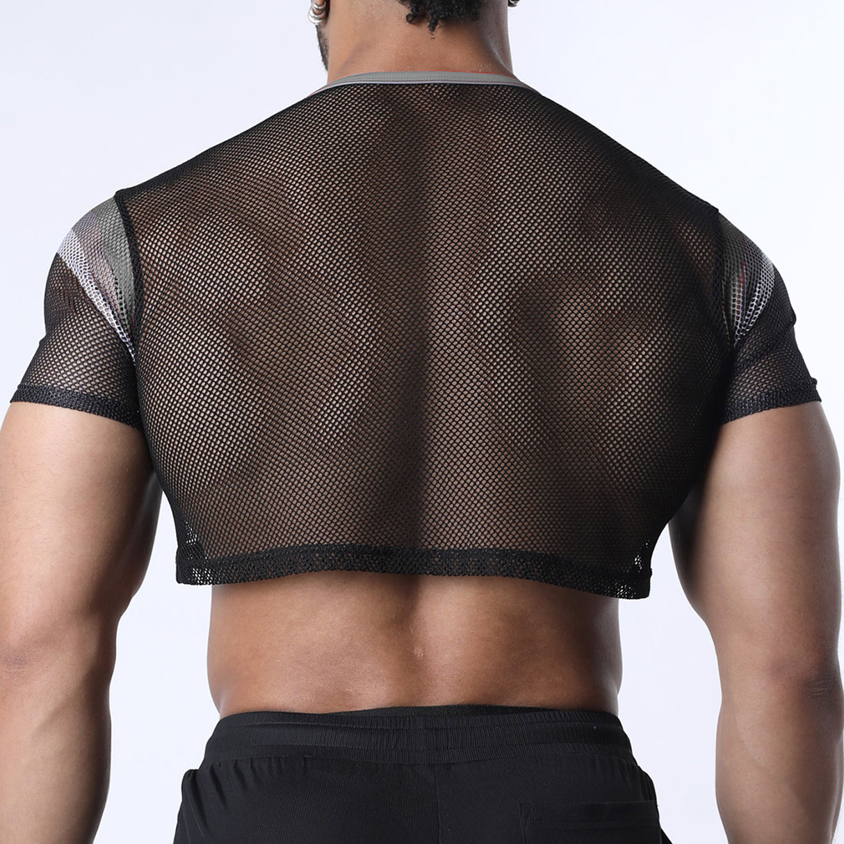 Cellblock 13 Chain Reaction Mesh Crop Top Grey