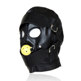 BASIXXX Gimp Hood with Breathable Ball Gag Yellow