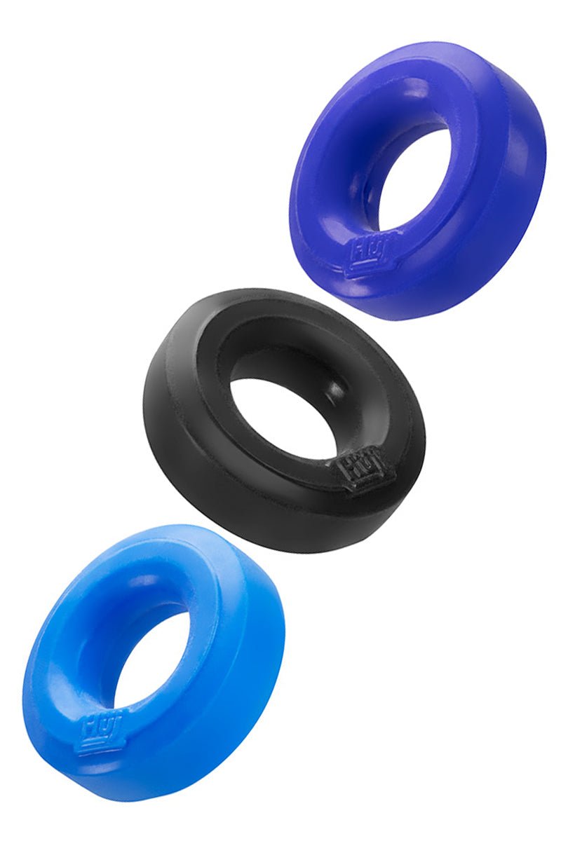 Hünkyjunk HUJ Cock Ring 3 Pack Blue Multi