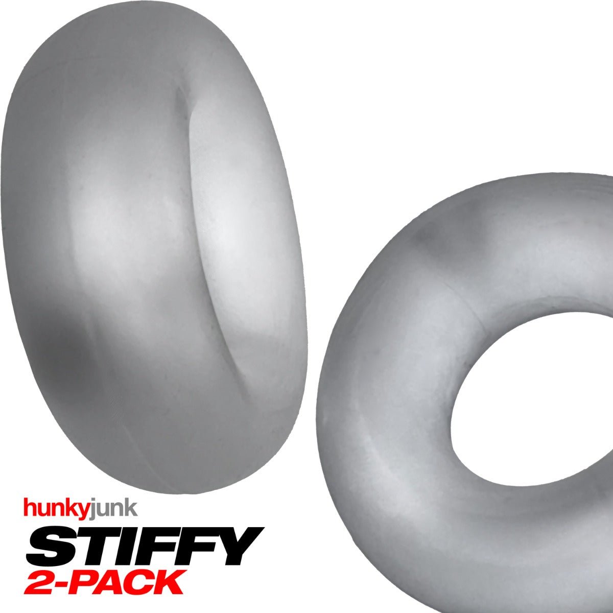 Hunkyjunk STIFFY Cock Rings 2 Pack Clear Ice