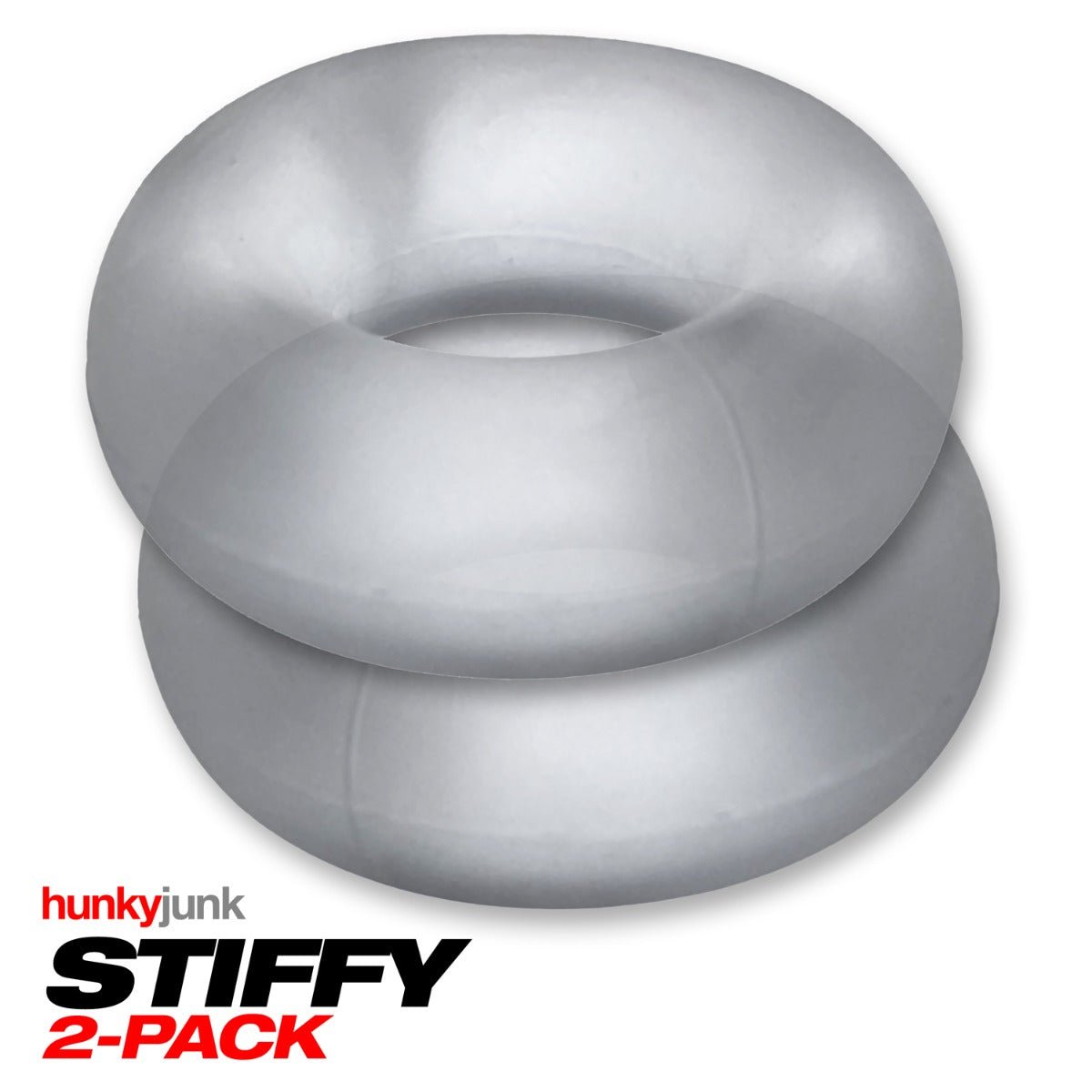 Hunkyjunk STIFFY Cock Rings 2 Pack Clear Ice