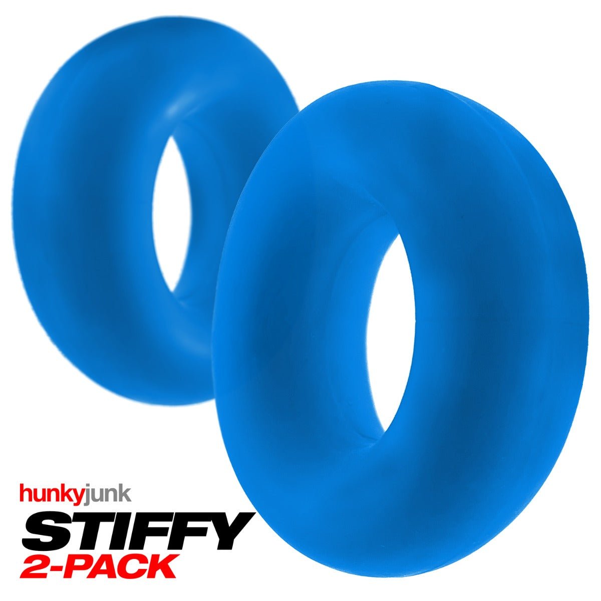 Hunkyjunk STIFFY Cock Rings 2 Pack Teal Ice