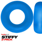 Hunkyjunk STIFFY Cock Rings 2 Pack Teal Ice