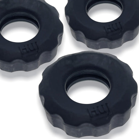 Hunkyjunk Super HUJ Cock Ring 3 Pack Tar Ice