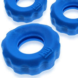 Hunkyjunk Super HUJ Cock Ring 3 Pack Teal Ice