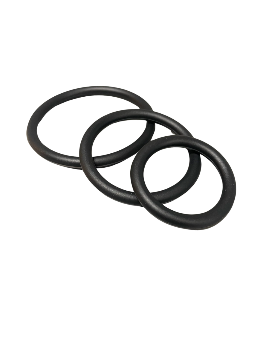 ruff GEAR Silicone Cock Ring 3 Pack Black