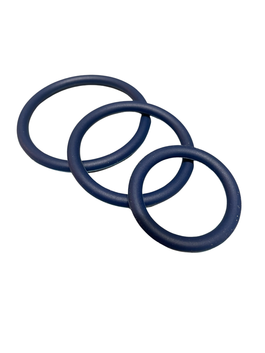 ruff GEAR Silicone Cock Ring 3 Pack Space Blue