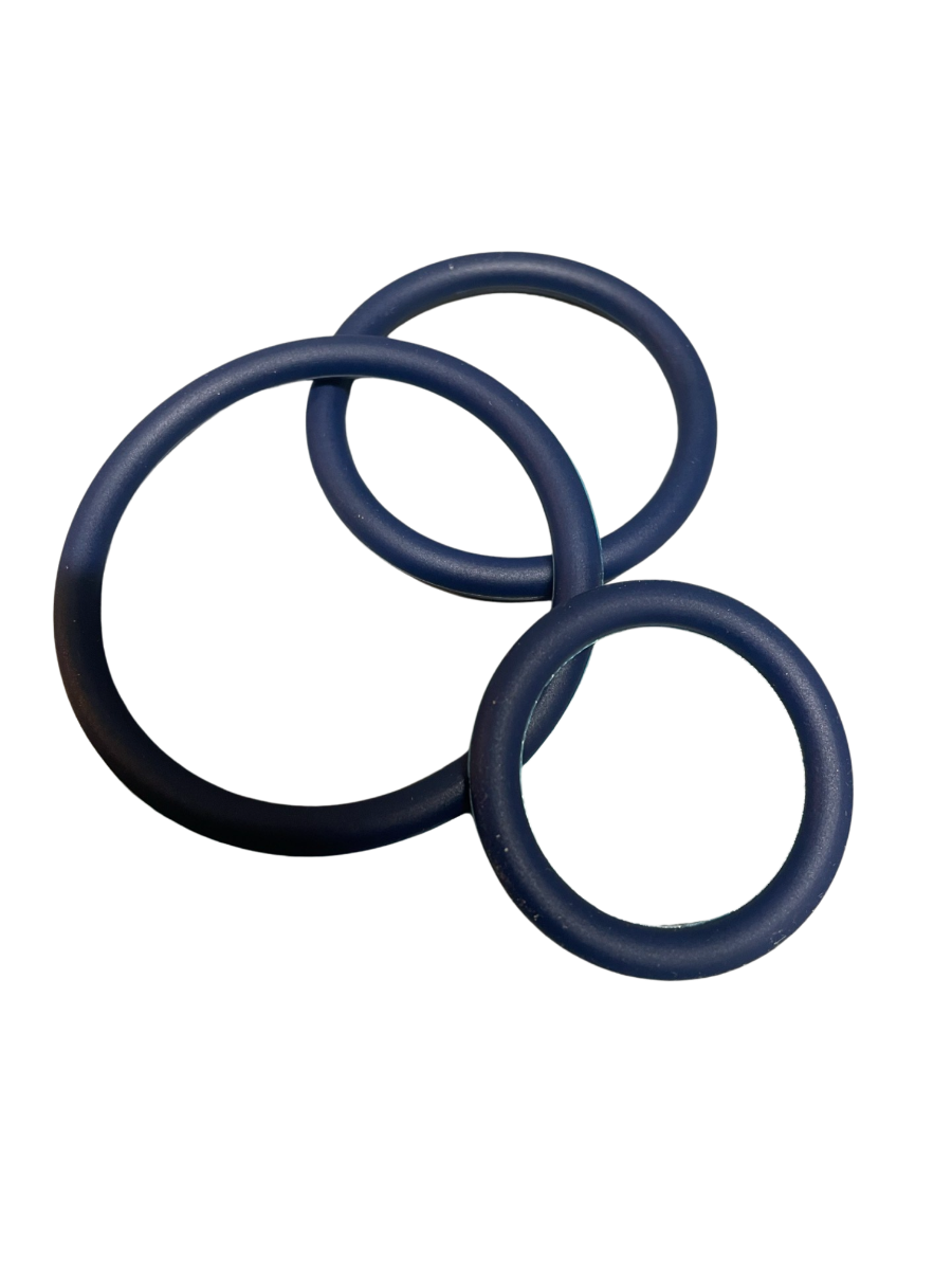 ruff GEAR Silicone Cock Ring 3 Pack Space Blue