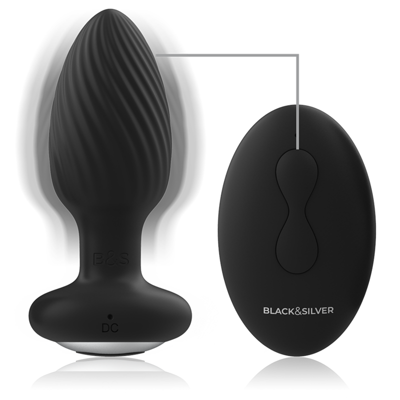 Black & Silver Wells Remote Controlled Butt Plug