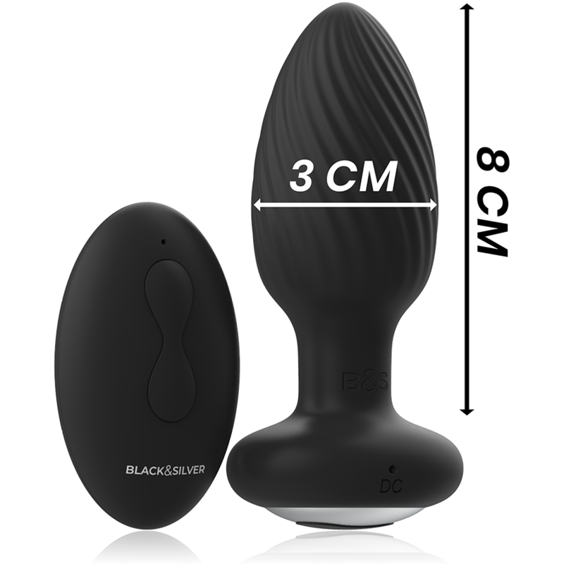 Black & Silver Wells Remote Controlled Butt Plug