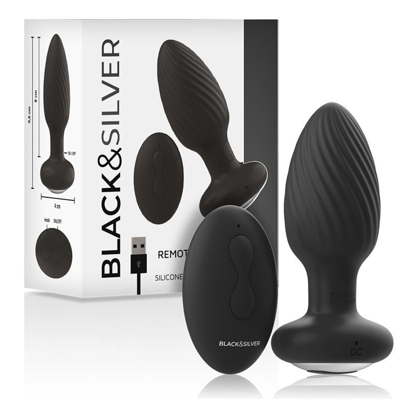 Black & Silver Wells Remote Controlled Butt Plug