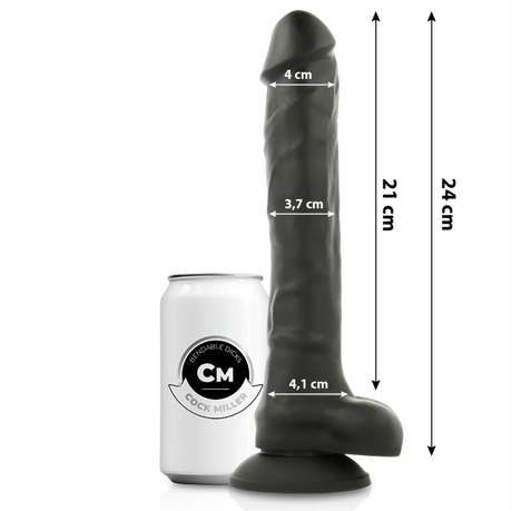 Cock Miller Realistic Silicone Flexible Dildo 9.5 Inch Black