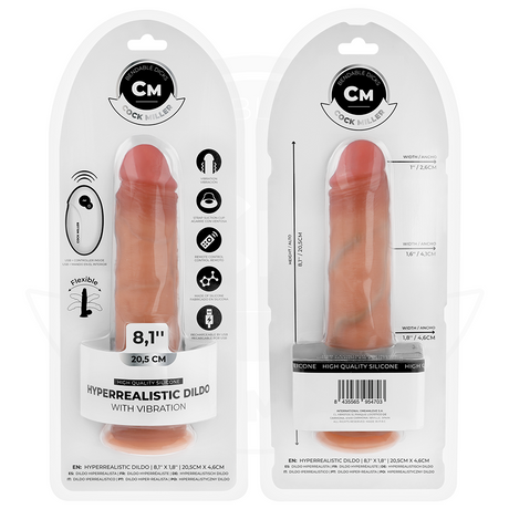 Cock Miller Hyper Realistic Vibrating Dildo 8 Inch Light