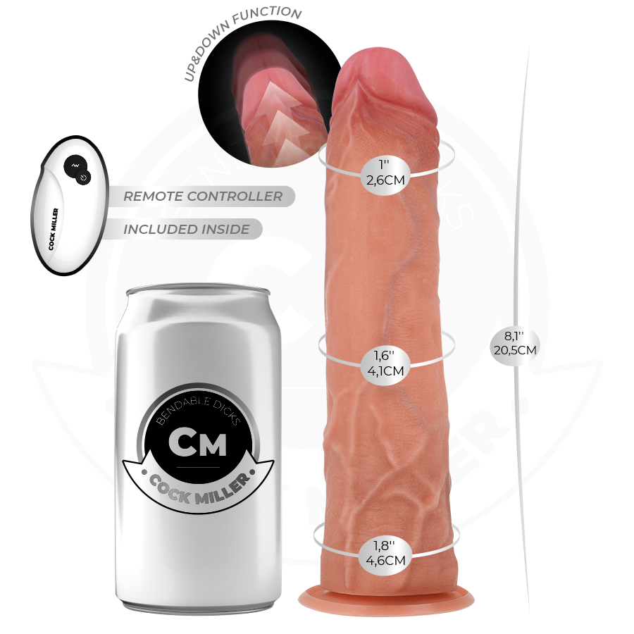 Cock Miller Hyper Realistic Thrusting Dildo 8 Inch Light