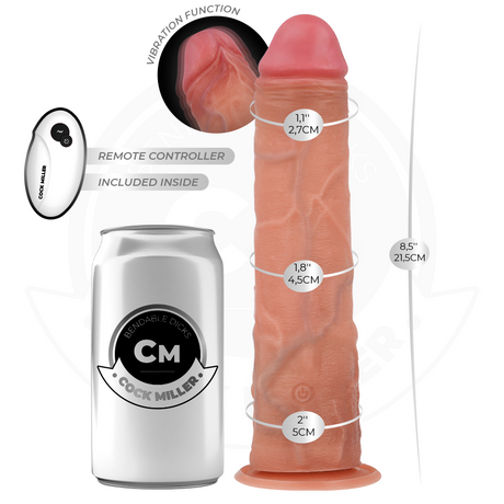 Cock Miller Hyper Realistic Vibrating Dildo 8.5 Inch Light