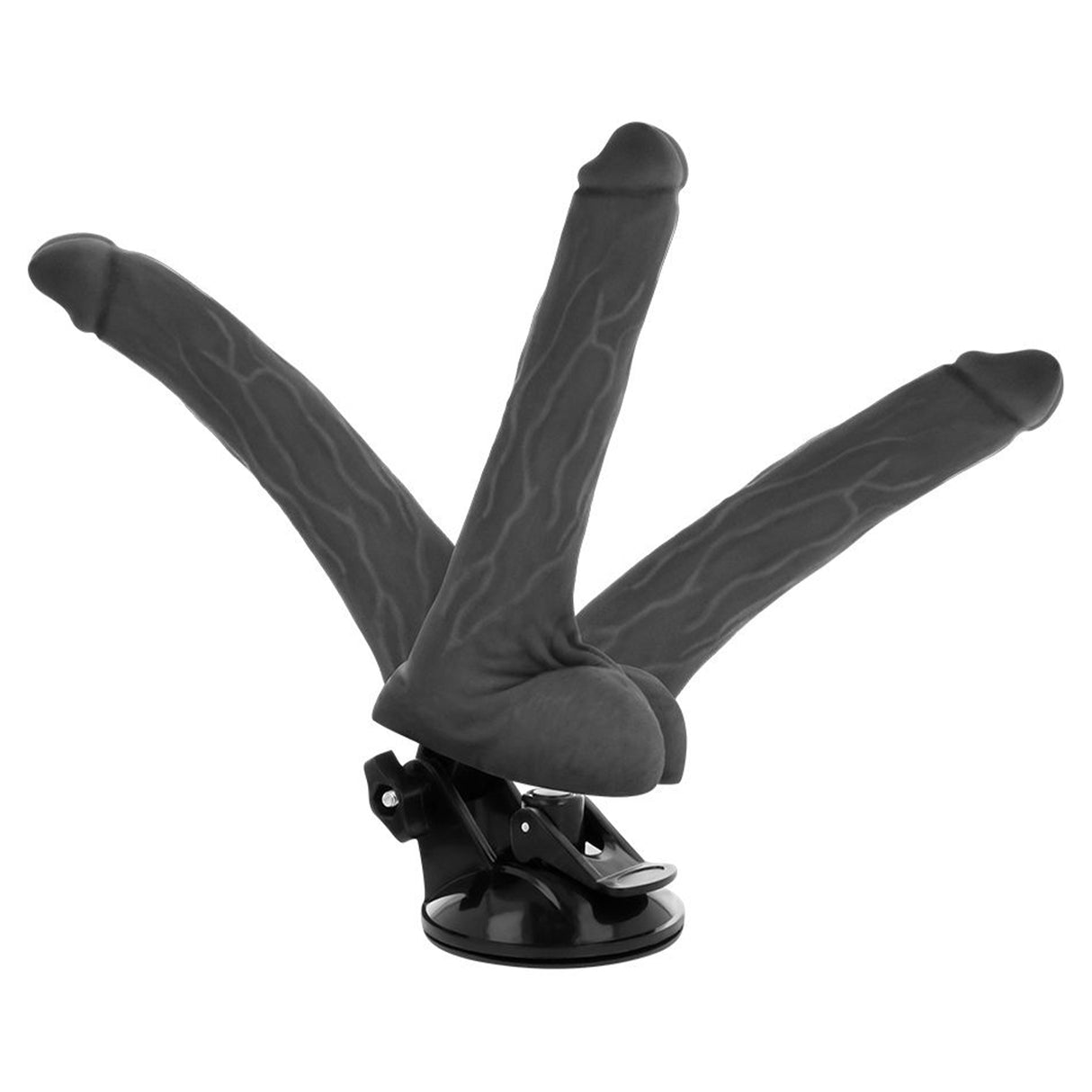 Basecock Posable Realistic Vibrating Dildo with Remote 7 Inch Black