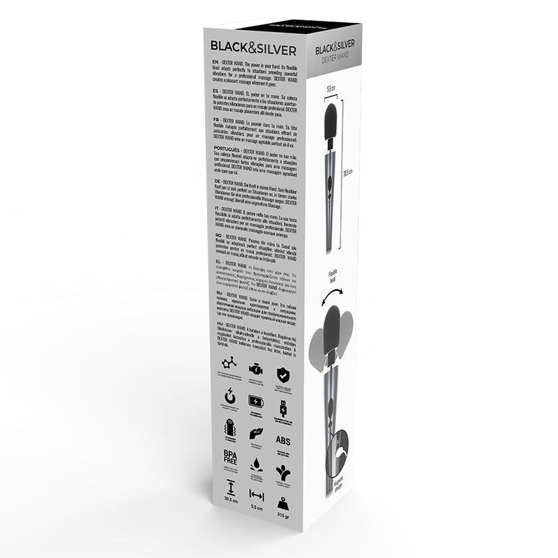 Black & Silver Dexter Massage Wand