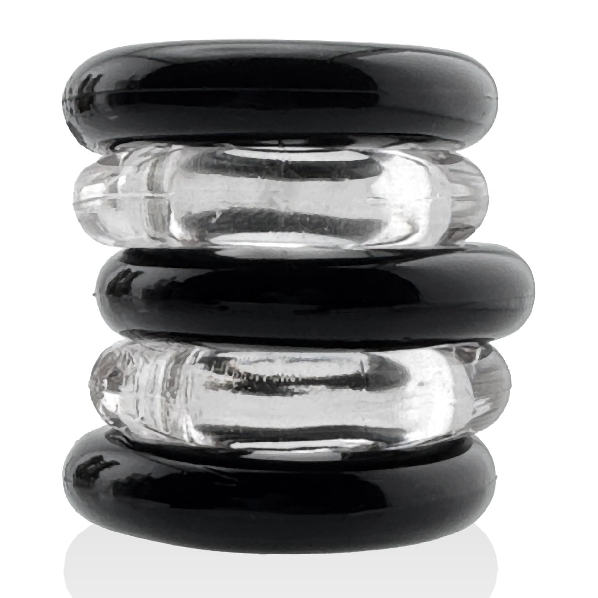 Hunkyjunk Jacker 5 Stack Cockrings Clear Black