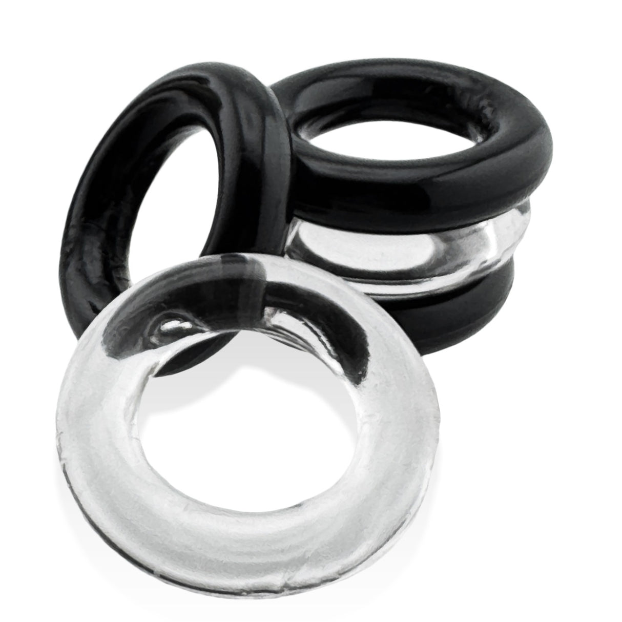 Hunkyjunk Jacker 5 Stack Cockrings Clear Black