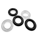 Hunkyjunk Jacker 5 Stack Cockrings Clear Black