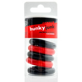 Hunkyjunk Jacker 5 Stack Cockrings Red Black