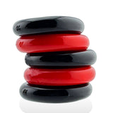 Hunkyjunk Jacker 5 Stack Cockrings Red Black