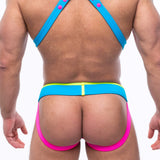 Spartas Nausica Neo Splended Full Access Jockstrap Yellow Pink Turquoise
