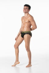 Leader Invictus Mesh Brief Black Gold