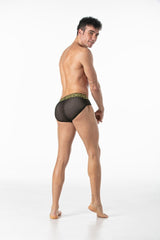 Leader Invictus Mesh Brief Black Gold