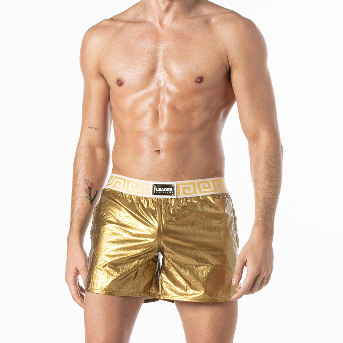 Leader Invictus Party Shorts White Gold