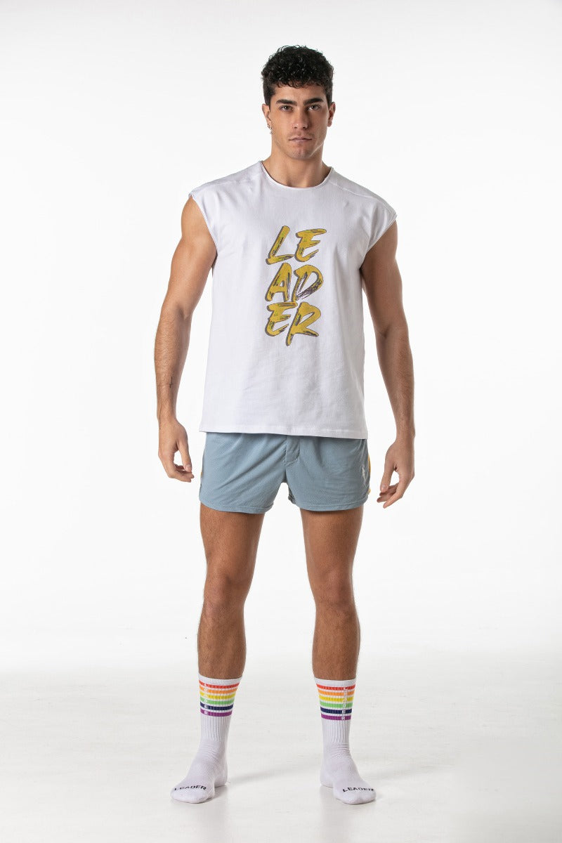 Leader Hero LDR T Shirt White Yellow