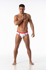 Leader Rainbow Swim Brief White