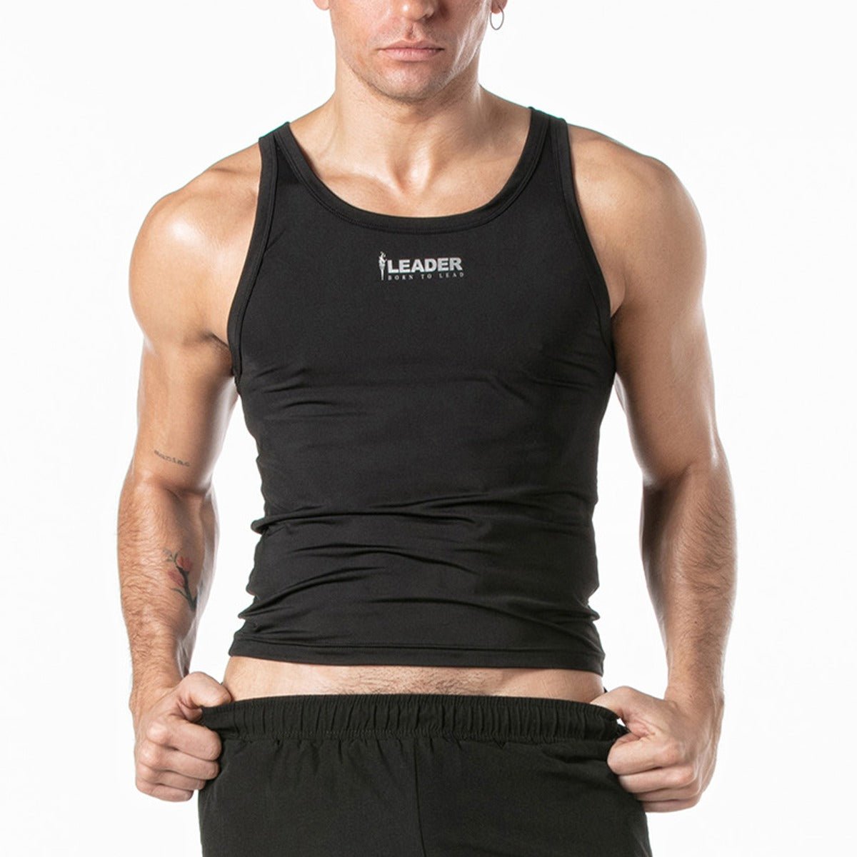 Leader Sports Crop Tank Top Black