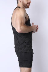 Timoteo Letterman Tank Top Black