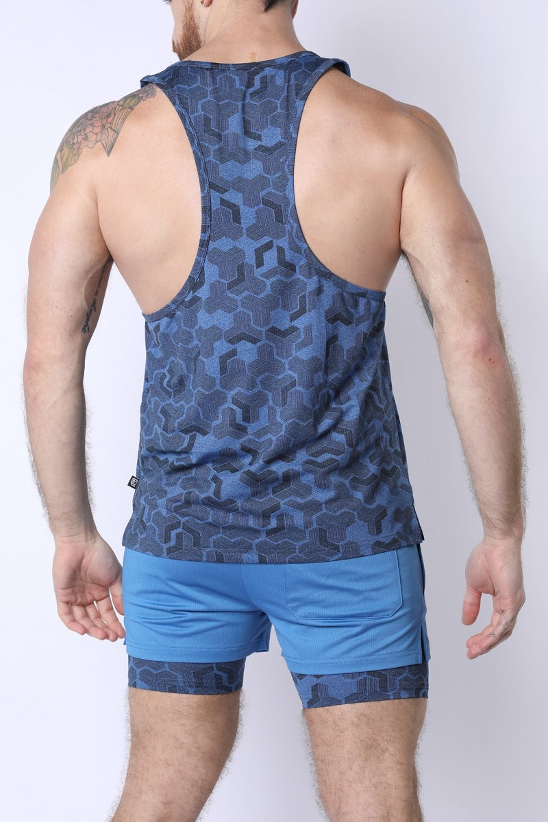 Timoteo Letterman Tank Top Blue